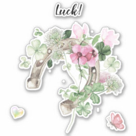 Sticker hoefijzer en bloemen