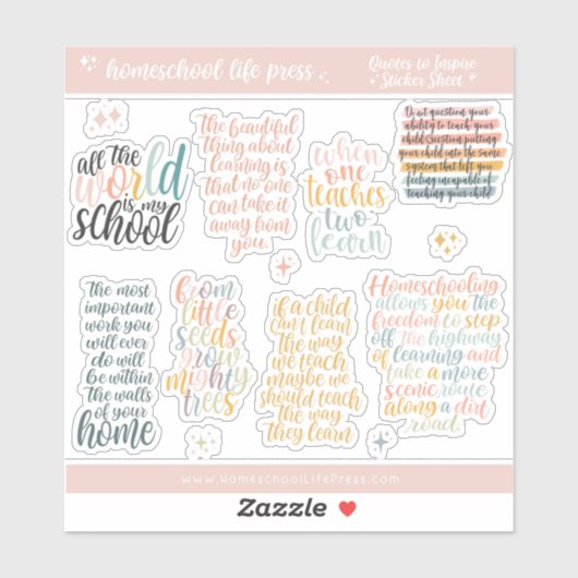 Sticker Homeschool Inspirerende offertes (Vel)