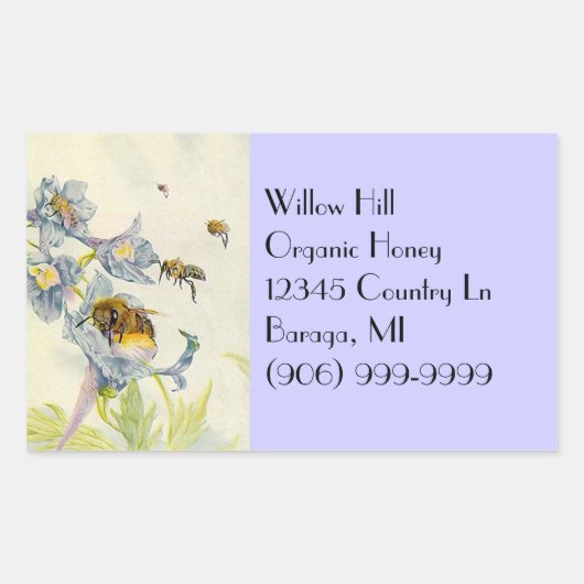 Sticker Honey Bees Morning Glory Flowers (Voorkant)