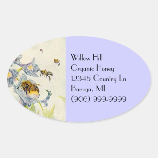 Sticker Honing Bijen Morning Glory Bloemen Imker (Voorkant)