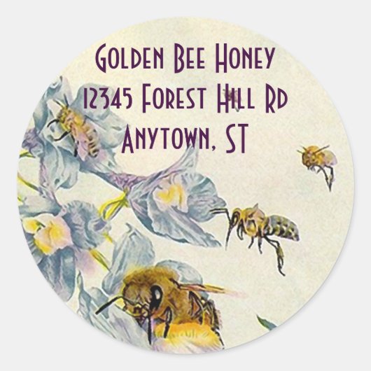 Sticker Honing Bijen Morning Glory Bloemen Imker (Voorkant)