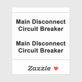 Sticker Hoofdschakelaar Circuitonderbreker