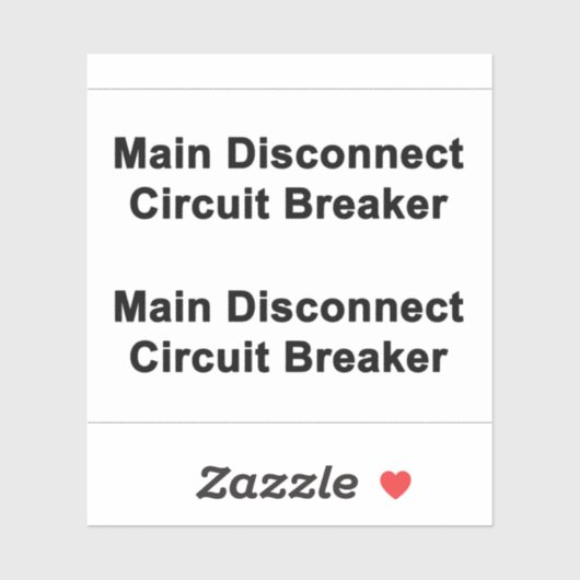 Sticker Hoofdschakelaar Circuitonderbreker (Vel)