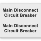 Sticker Hoofdschakelaar Circuitonderbreker (Voorkant)