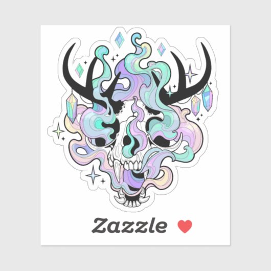 Sticker - "Horned Skull and Smoke" (Vel)