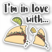 Sticker I love tacos al pastor (Voorkant)