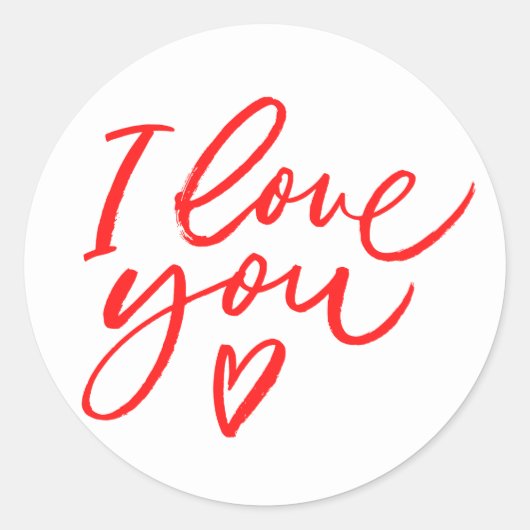 Sticker I love you in red (Voorkant)