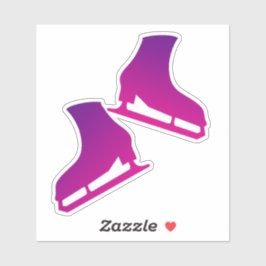Sticker Ice schaatsen Paar kunstschaatsen paarse r
