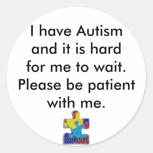 sticker, ik heb Autismand en het is moeilijk voor Ronde Sticker (Voorkant)