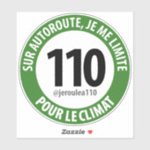 Sticker "Ik rij met 110 voor het klimaat" (Vel)