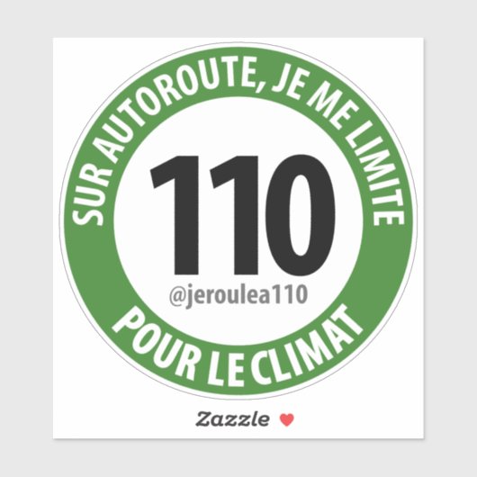 Sticker "Ik rij met 110 voor het klimaat" (Vel)