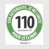 Sticker "Ik rij met 110 voor het klimaat" (Vel)