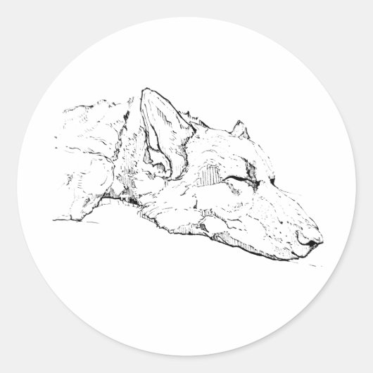 Sticker Illustratie, Duitse Herdersportret (Voorkant)