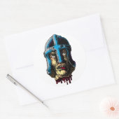 sticker in afgehakt hoofd (Envelop)