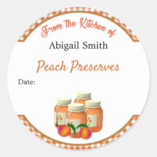 Sticker in blik Peach Gingham (Voorkant)