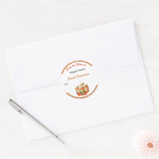 Sticker in blik Peach Gingham (Envelop)