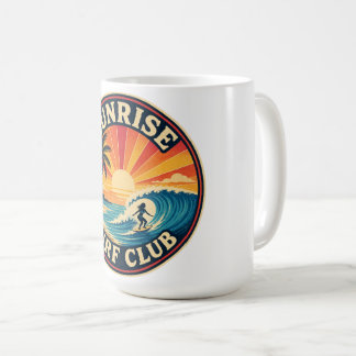 Sticker in stijl van het Sunrise Surf Club-badge Koffiemok