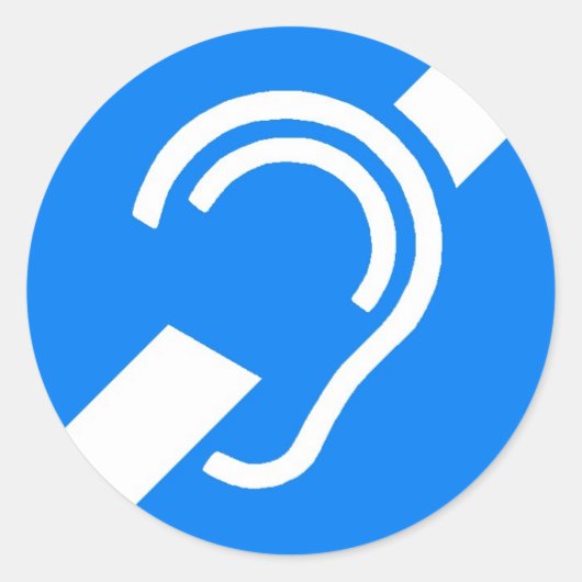 Sticker Internationaal Symbool voor Doven (Voorkant)