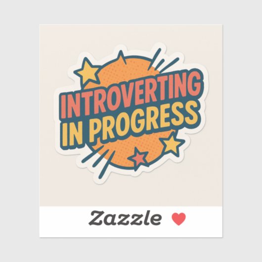 Sticker; Introvert; Vooruitgang Sticker (Vel)