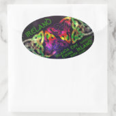 Sticker, Irland, keltischer Knoten, bunt Ovale Sticker (Tas)