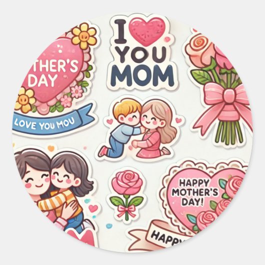 Sticker is liefde voor moeder dag (Voorkant)