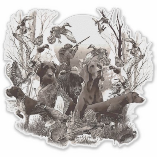 Sticker jachthonden (Voorkant)