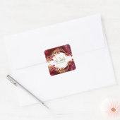 Sticker - Kersenrood Gouden Monogram (Envelop)