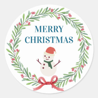 Sticker Kerstboom Sneeuwman Kerstfeest I
