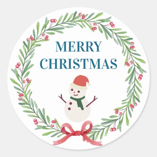 Sticker Kerstboom Sneeuwman Kerstfeest  I (Voorkant)