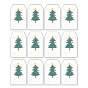 Sticker Kerstcadeau Tags Xmas Cadeaus Label