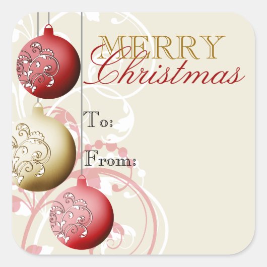 Sticker kerstcadeautje Label (Voorkant)