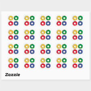 Sticker kerstdonuts Square