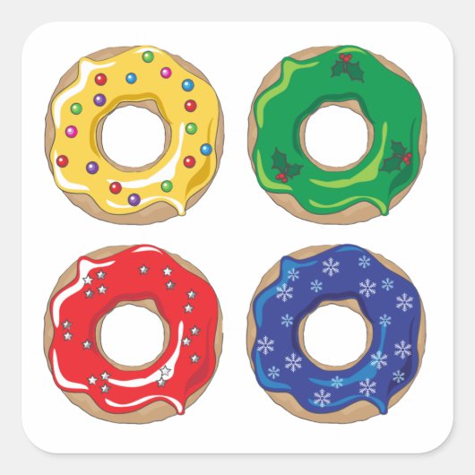 Sticker kerstdonuts Square (Voorkant)