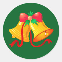 Sticker-kerstklokken met rode strik