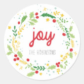 Sticker kerstmis met Joy Holiday (Voorkant)