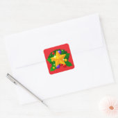 Sticker-kerstster met vakantie Ornamenten Vierkante Sticker (Envelop)