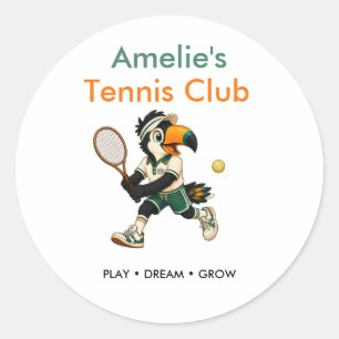 Sticker Kids Retro Toekan Tennisclub Verjaardag
