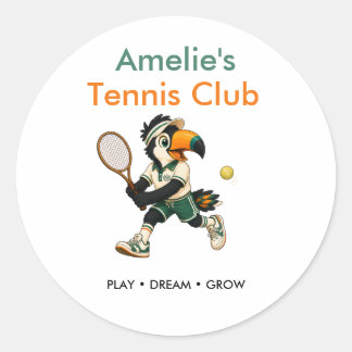 Sticker Kids Retro Toekan Tennisclub Verjaardag
