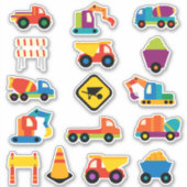 Sticker Kinder bouwvoertuigen (Voorkant)