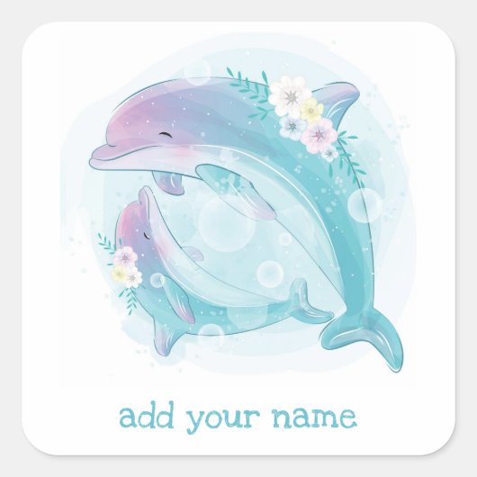 STICKER : KINDEREN ZITTEN : DOLPHINS (Voorkant)