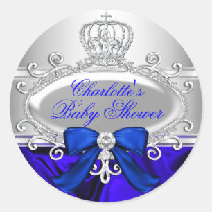 Sticker Kleine Prins Koninklijk Blauw Baby Shower