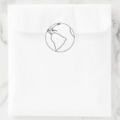 Sticker kleuren - Black Outline Earth Sketch (Tas)
