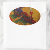 Sticker Kleurrijke  Miniatuur Trein speelgoed spee (Tas)