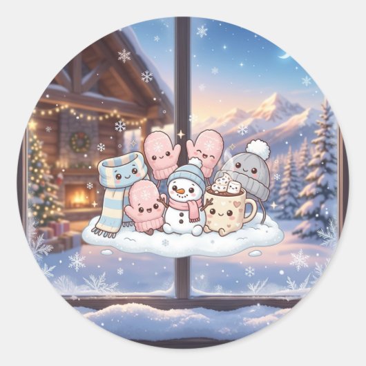 Sticker Knusse Wintervrienden (Voorkant)