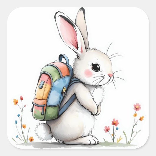 Sticker Konijn Terug naar School (Voorkant)