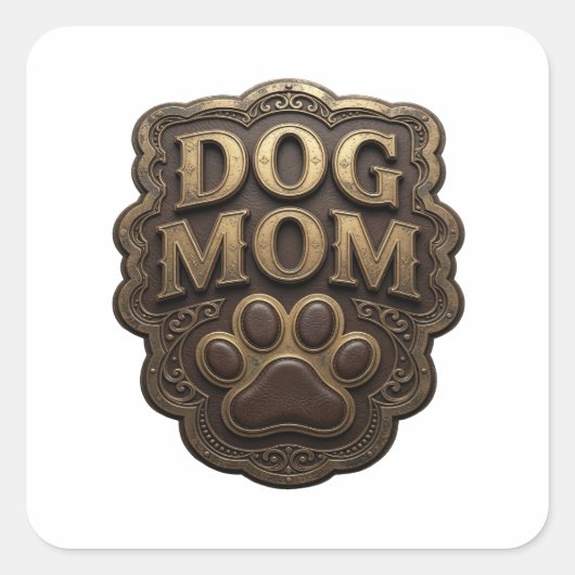 Sticker Kunst - Helder Goud HOND MOEDER (Voorkant)