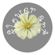 Sticker Kunst Witte Bloem