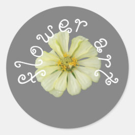 Sticker Kunst Witte Bloem