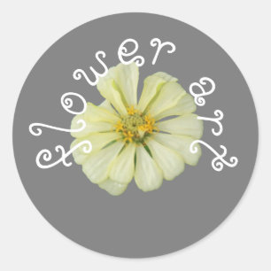Sticker Kunst Witte Bloem