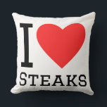 Sticker Kussen<br><div class="desc">I love steaks ,  for food lovers</div>